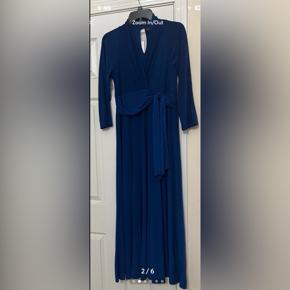 ANYTTHONY Women’s Navy Blue Wrap Maxi Dress Size Medium
